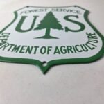 Vintage Forest Service Sign – Agricultural National Park Gasoline Porcelain Sign - Image 10