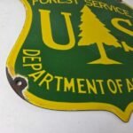 Vintage Forest Service Sign – Agricultural National Park Porcelain Gasoline Sign - Image 11