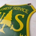 Vintage Forest Service Sign – Agricultural National Park Porcelain Gasoline Sign - Image 12