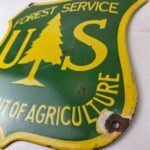 Vintage Forest Service Sign – Agricultural National Park Porcelain Gasoline Sign - Image 13