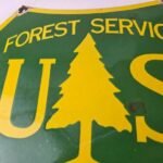 Vintage Forest Service Sign – Agricultural National Park Porcelain Gasoline Sign - Image 3