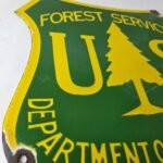 Vintage Forest Service Sign – Agricultural National Park Porcelain Gasoline Sign - Image 6