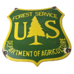 Vintage Forest Service Sign – Agricultural National Park Porcelain Gasoline Sign