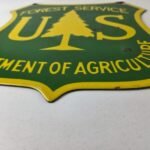 Vintage Forest Service Sign – Agricultural National Park Porcelain Gasoline Sign - Image 10
