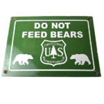 Vintage Forest Service Sign – Do Not Feed Bears Gas Pump Station Porcelain Sign - Image 2