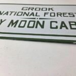 Vintage Forest Service Sign – Honey Moon Cabin Porcelain National Park Gas Sign - Image 14