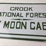 Vintage Forest Service Sign – Honey Moon Cabin Porcelain National Park Gas Sign - Image 4