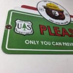 Vintage Forest Service Sign – Smokey Bear Please Prevent Gas Porcelain Sign - Image 11