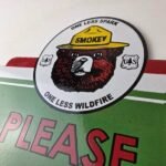 Vintage Forest Service Sign – Smokey Bear Please Prevent Gas Porcelain Sign - Image 12
