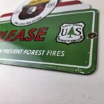 Vintage Forest Service Sign – Smokey Bear Please Prevent Gas Porcelain Sign - Image 14