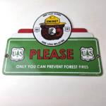 Vintage Forest Service Sign – Smokey Bear Please Prevent Gas Porcelain Sign - Image 15