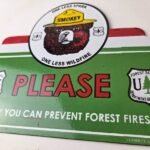 Vintage Forest Service Sign – Smokey Bear Please Prevent Gas Porcelain Sign - Image 4