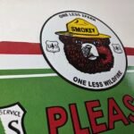 Vintage Forest Service Sign – Smokey Bear Please Prevent Gas Porcelain Sign - Image 5