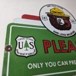 Vintage Forest Service Sign – Smokey Bear Please Prevent Gas Porcelain Sign - Image 6