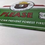 Vintage Forest Service Sign – Smokey Bear Please Prevent Gas Porcelain Sign - Image 10