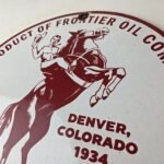 Vintage Frontier Gasoline Sign – Cowboy Gas Oil Service Station Porcelain Sign - Image 12