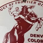 Vintage Frontier Gasoline Sign – Cowboy Gas Oil Service Station Porcelain Sign - Image 3