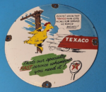 Vintage Gasoline Porcelain Sign – Texaco Gas Chicken Ad Filling Station Oil Sign - Image 2