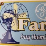 Vintage General Electric Fans Sign – Auto Light Porcelain Gas Pump Station Sign - Image 3