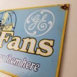 Vintage General Electric Fans Sign – Auto Light Porcelain Gas Pump Station Sign - Image 8