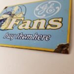Vintage General Electric Fans Sign – Auto Light Porcelain Gas Pump Station Sign - Image 10