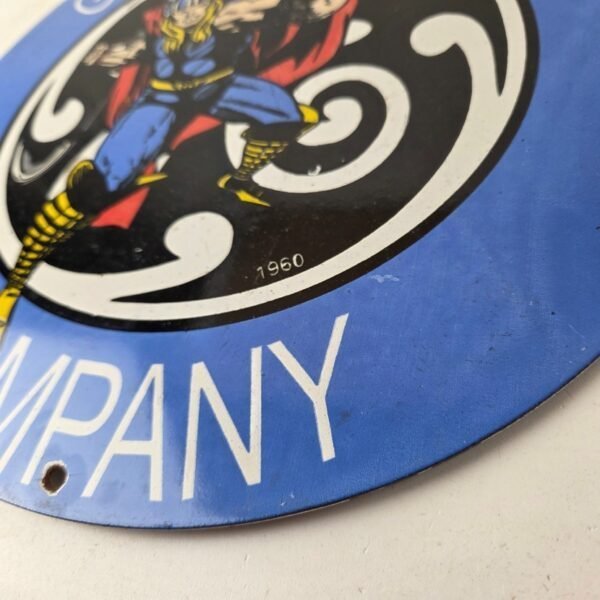 Vintage General Electric Sign – Thor Marvel Gas Auto Shop Pump Porcelain Sign - Image 14