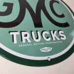 Vintage General Motors Sign – GMC Automobiles Trucks Gas Oil Pump Porcelain Sign - Image 11