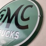 Vintage General Motors Sign – GMC Automobiles Trucks Gas Oil Pump Porcelain Sign - Image 13