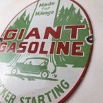 Vintage Giant Gasoline Sign – Gas Porcelain Pump StationAdvertising Sign - Image 13