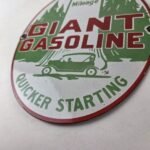 Vintage Giant Gasoline Sign – Gas Porcelain Pump StationAdvertising Sign - Image 14