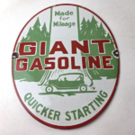Vintage Giant Gasoline Sign – Gas Porcelain Pump StationAdvertising Sign - Image 15