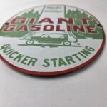 Vintage Giant Gasoline Sign – Gas Porcelain Pump StationAdvertising Sign - Image 10