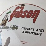 Vintage Gibson Guitars – Acoustic Electric Bass Porcelain Gas Station Goofy Sign - Image 12