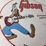 Vintage Gibson Guitars – Acoustic Electric Bass Porcelain Gas Station Goofy Sign - Image 6