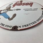 Vintage Gibson Guitars – Acoustic Electric Bass Porcelain Gas Station Goofy Sign - Image 10