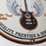 Vintage Gibson Guitars – Acoustic Electric Bass Store Porcelain Gas Station Sign - Image 11