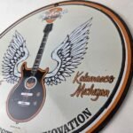 Vintage Gibson Guitars – Acoustic Electric Bass Store Porcelain Gas Station Sign - Image 13