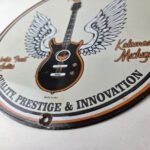 Vintage Gibson Guitars – Acoustic Electric Bass Store Porcelain Gas Station Sign - Image 14