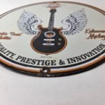 Vintage Gibson Guitars – Acoustic Electric Bass Store Porcelain Gas Station Sign - Image 10