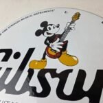 Vintage Gibson Guitars – Mickey Mouse Porcelain Gas Pump Service Station Sign - Image 12