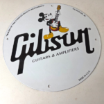 Vintage Gibson Guitars – Mickey Mouse Porcelain Gas Pump Service Station Sign - Image 15