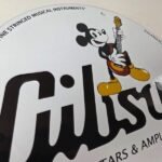 Vintage Gibson Guitars – Mickey Mouse Porcelain Gas Pump Service Station Sign - Image 5