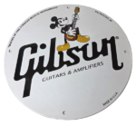 Vintage Gibson Guitars – Mickey Mouse Porcelain Gas Pump Service Station Sign