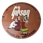 Vintage Gibson Guitars – Popeye Porcelain Gas Station Sign
