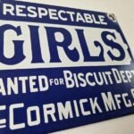 Vintage Girls Wanted Sign – Biscuit Department Porcelain Gas Pump Sign - Image 11