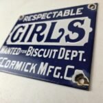 Vintage Girls Wanted Sign – Biscuit Department Porcelain Gas Pump Sign - Image 13