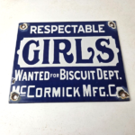 Vintage Girls Wanted Sign – Biscuit Department Porcelain Gas Pump Sign - Image 15
