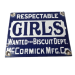 Vintage Girls Wanted Sign – Biscuit Department Porcelain Gas Pump Sign - Image 2
