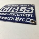 Vintage Girls Wanted Sign – Biscuit Department Porcelain Gas Pump Sign - Image 10