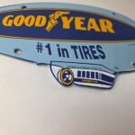 Vintage Goodyear Blimp Sign – Porcelain Gas Service Tires Advertising Sign - Image 11